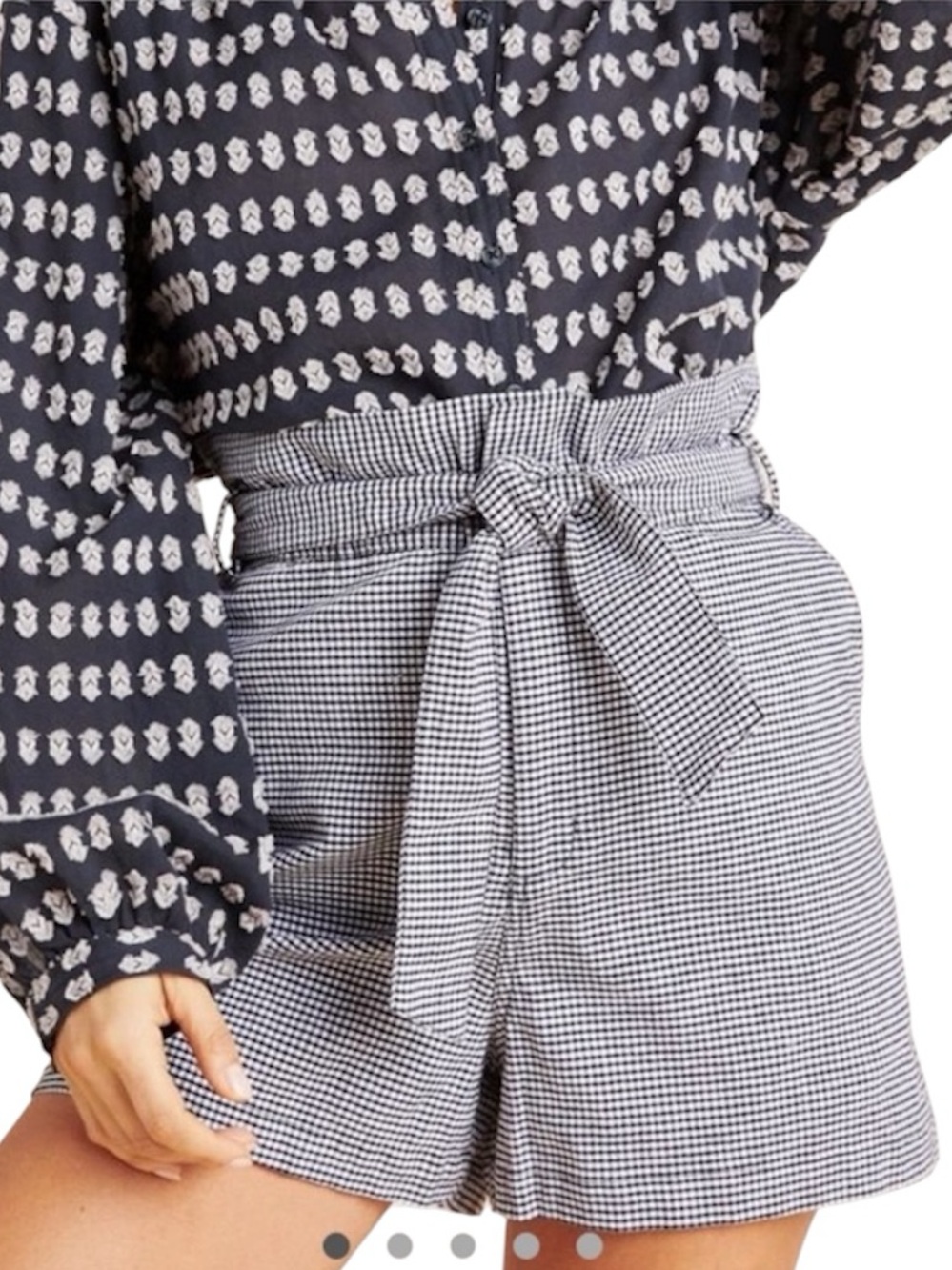 NWT Amadi Ryan Paperbag Gingham Shorts